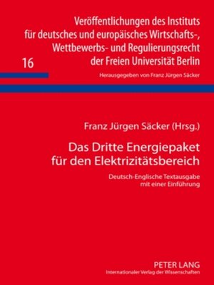 cover image of Das Dritte Energiepaket für den Elektrizitätsbereich